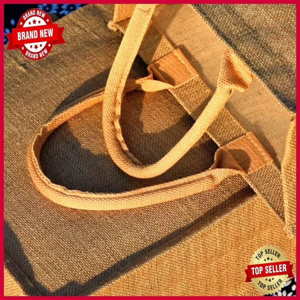 15 Pack Jute Tote Bags with Waterproof Liner, 11x13x6 Inches